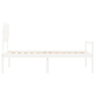 Seniorenbed met hoofdbord massief hout wit 90x200 cm 7