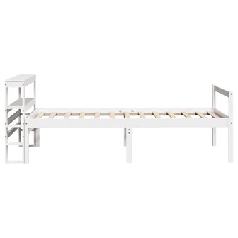 Seniorenbed met hoofdbord massief grenenhout wit 90x200 cm 5