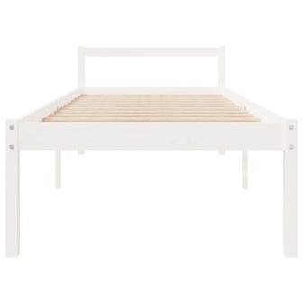 Seniorenbed massief grenenhout wit 90x200 cm 4