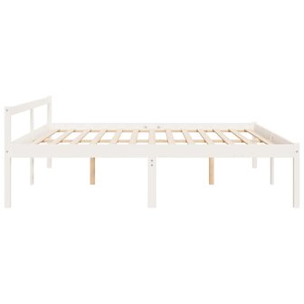 Seniorenbed massief grenenhout wit 200x200 cm 5
