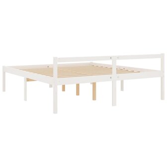 Seniorenbed massief grenenhout wit 200x200 cm 6