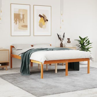 Seniorenbed massief grenenhout wasbruin 120x190 cm 1