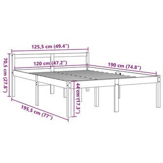 Seniorenbed massief grenenhout wasbruin 120x190 cm 9