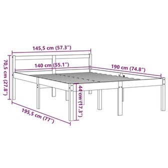 Seniorenbed massief grenenhout wasbruin 140x190 cm 9