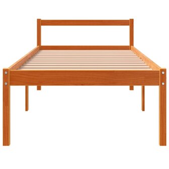 Seniorenbed massief grenenhout wasbruin 90x200 cm 4