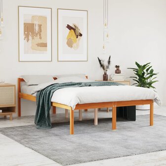 Seniorenbed massief grenenhout wasbruin 140x200 cm 1