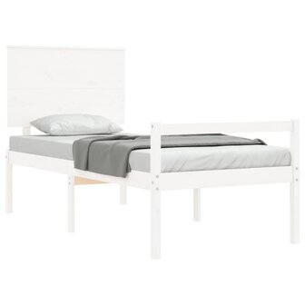 Seniorenbed met hoofdbord massief hout wit 4