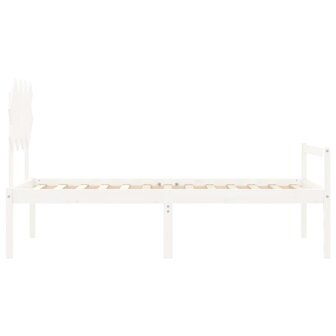 Seniorenbed met hoofdbord massief hout wit 7