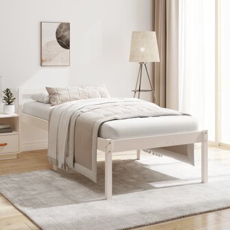 Seniorenbed massief grenenhout wit 75x190 cm 1