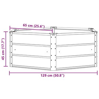 Plantenbak Lichtgrijs 129 x 129 x 45 cm Staal 7