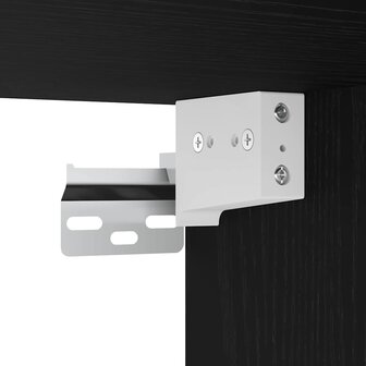 Vitrinekast Zwart Eiken 100 x 8,5 x 50 cm Bewerkt hout 9