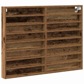 Vitrinekast met plank Oudhout 100 x 8,5 x 75 cm Bewerkt hout 2
