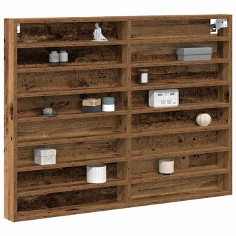 Vitrinekast met plank Oudhout 100 x 8,5 x 75 cm Bewerkt hout 3
