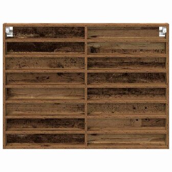 Vitrinekast met plank Oudhout 100 x 8,5 x 75 cm Bewerkt hout 6