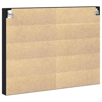 Vitrinekast Zwart Eiken 100 x 8,5 x 75 cm Bewerkt hout 5