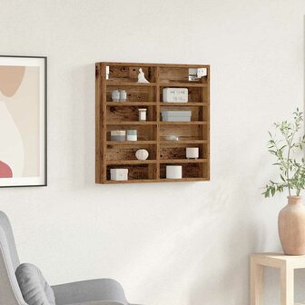 Vitrinekast met plank Oudhout 60 x 8,5 x 58 cm Bewerkt hout 1