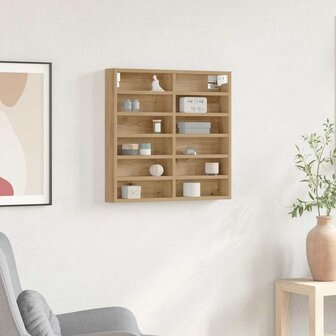 Vitrinekast Artisan Eiken 60 x 8,5 x 58 cm Bewerkt hout 1