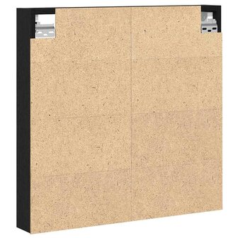 Vitrinekast met plank Zwart Eiken 60 x 8,5 x 58 cm Bewerkt hout 5