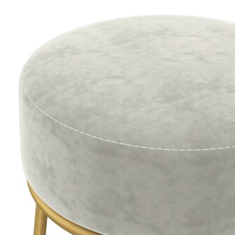 Hocker rond fluweel lichtgrijs 4