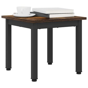 Salontafel Rook Eik 40 x 40 x 36 cm Bewerkt hout 3