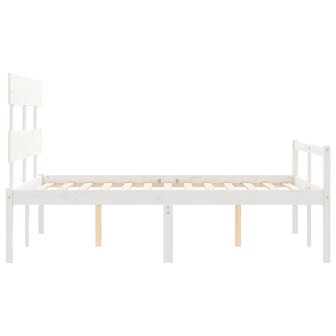 Seniorenbed met hoofdbord massief hout wit 120x200 cm 7