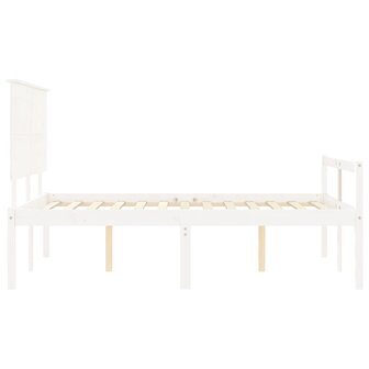 Seniorenbed met hoofdbord massief hout wit 120x200 cm 7