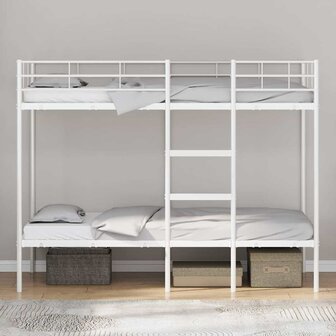 Stapelbed zonder matras 90x200 cm staal wit 3