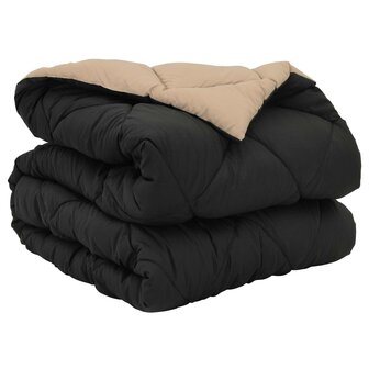 Vol jaar dekbed Zwart en Taupe 220 x 155 cm Microfiber 2