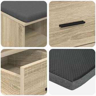 Halbank met kussen met lade Sonoma Eiken 60 x 38 x 46 cm 8