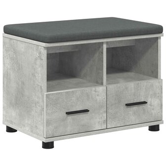 Halbank met kussen met lade Beton Grijs 60 x 38 x 46 cm 2