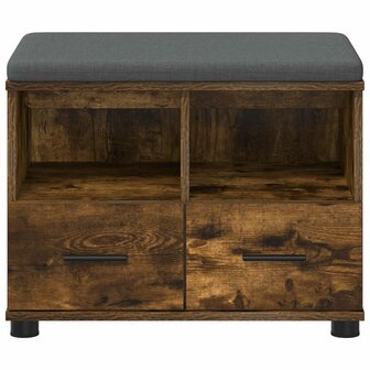 Halbank met kussen met lade Gerookt eiken 60 x 38 x 46 cm 6