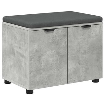 Halbank met kussen met opslag Beton Grijs 60 x 38 x 46 cm 2