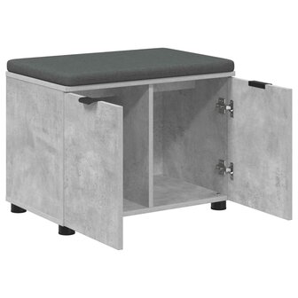 Halbank met kussen met opslag Beton Grijs 60 x 38 x 46 cm 5