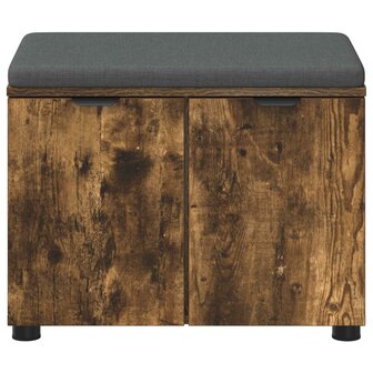 Halbank met kussen met opslag Gerookt eiken 60 x 38 x 46 cm 6