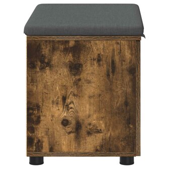 Halbank met kussen met opslag Gerookt eiken 60 x 38 x 46 cm 7