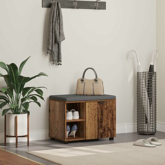 Halbank met kussen Effen Oudhout 60 x 38 x 46 cm 1