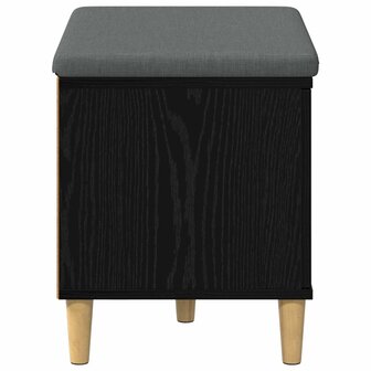 Halbank met kussen met opslag Zwart Eiken 60 x 38 x 46 cm 7