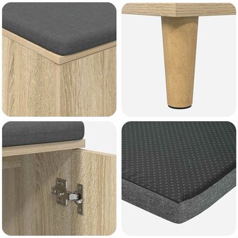Halbank met kussen met opslag Sonoma Eiken 60 x 38 x 46 cm 9