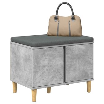 Halbank met kussen met opslag Beton Grijs 60 x 38 x 46 cm 3