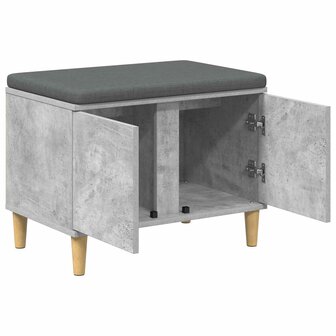 Halbank met kussen met opslag Beton Grijs 60 x 38 x 46 cm 5