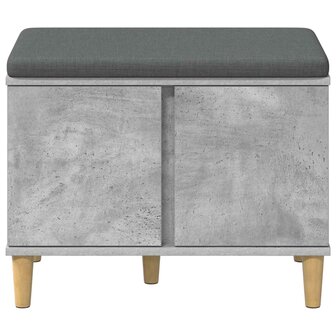 Halbank met kussen met opslag Beton Grijs 60 x 38 x 46 cm 6