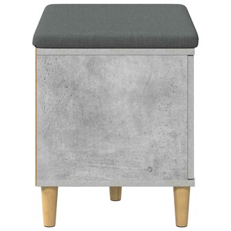 Halbank met kussen met opslag Beton Grijs 60 x 38 x 46 cm 7