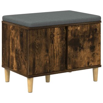 Halbank met kussen met opslag Gerookt eiken 60 x 38 x 46 cm 2