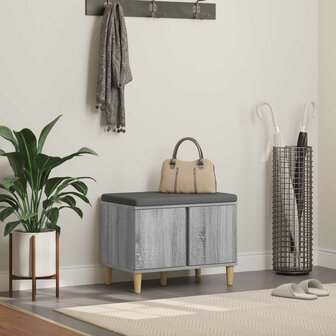 Halbank met kussen met opslag Grijs Sonoma 60 x 38 x 46 cm 1