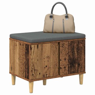 Halbank met kussen met opslag Oudhout 60 x 38 x 46 cm 3