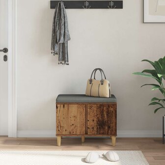 Halbank met kussen met opslag Oudhout 60 x 38 x 46 cm 4