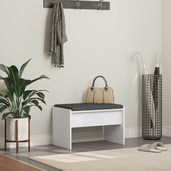 Halbank met kussen Wit 60 x 38 x 46 cm 1