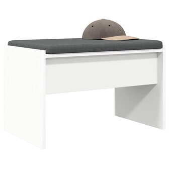 Halbank met kussen Wit 60 x 38 x 46 cm 3