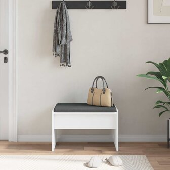 Halbank met kussen Wit 60 x 38 x 46 cm 4