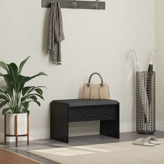 Halbank met kussen Zwart Eiken 60 x 38 x 46 cm 1
